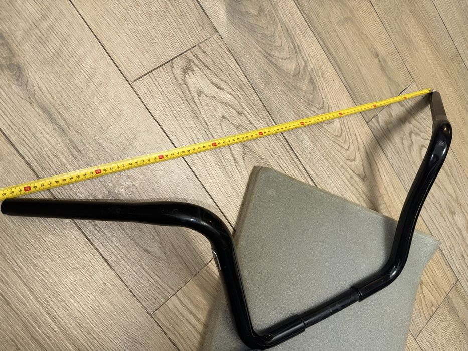 Carlini desighn кермо Gangster Ape 1.25” 12” Stepped Black Throttle