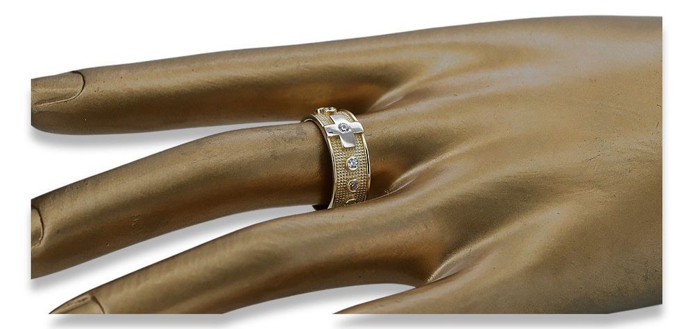 Pierścionek różaniec z białego złota 14k 585 crc002w Gdańsk biżuteria