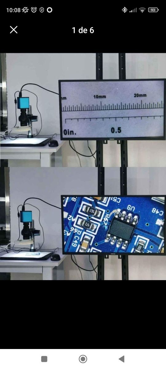 Microscópio, Câmara com sensor Sony 1080p a 60fps