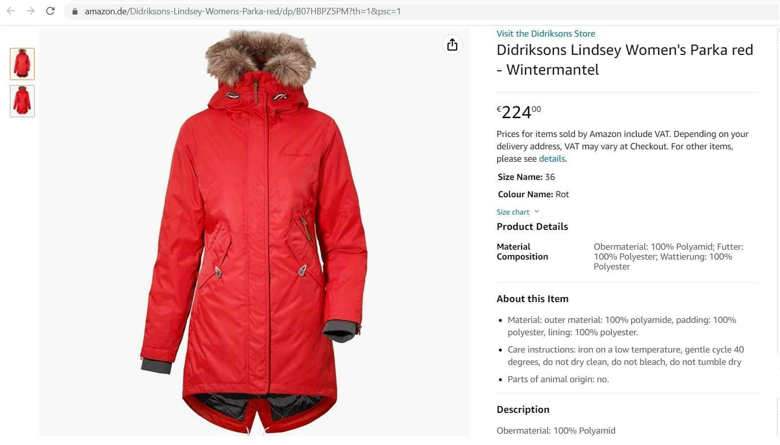 Didriksons Lindsey Women's Parka червона