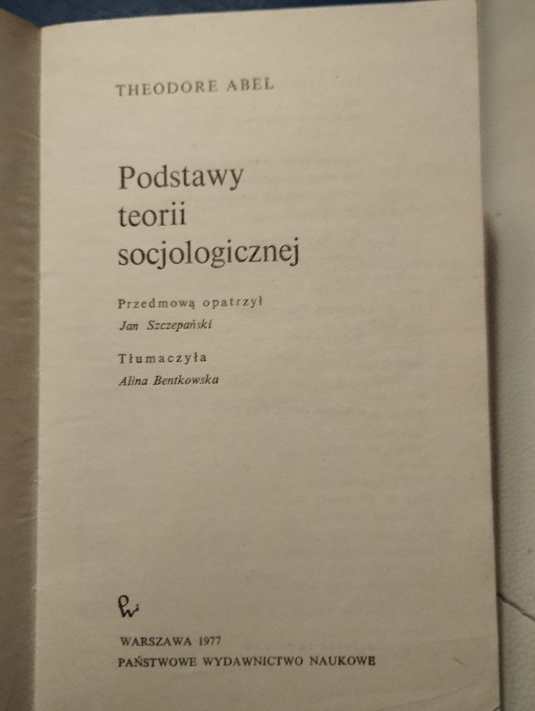 Abel podstawy teorii socjologicznej