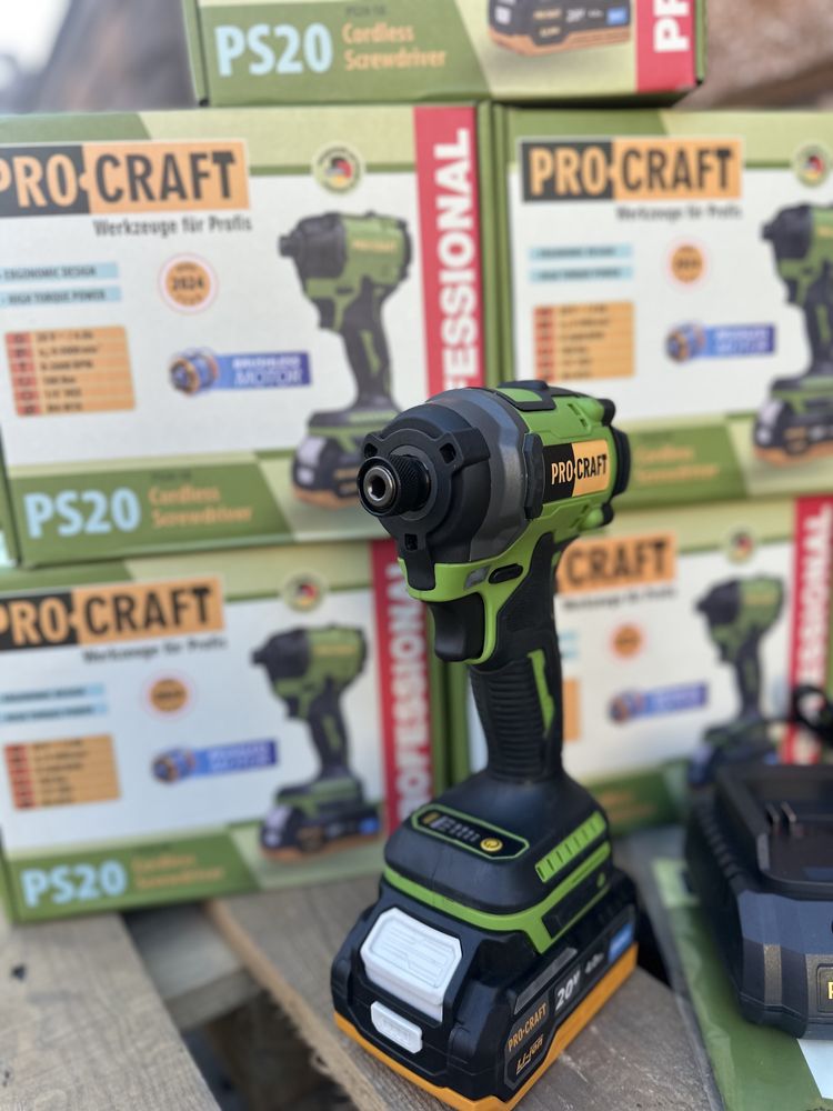 Акумуляторний винтоверт импакт Procraft Ps20 з акб та зп