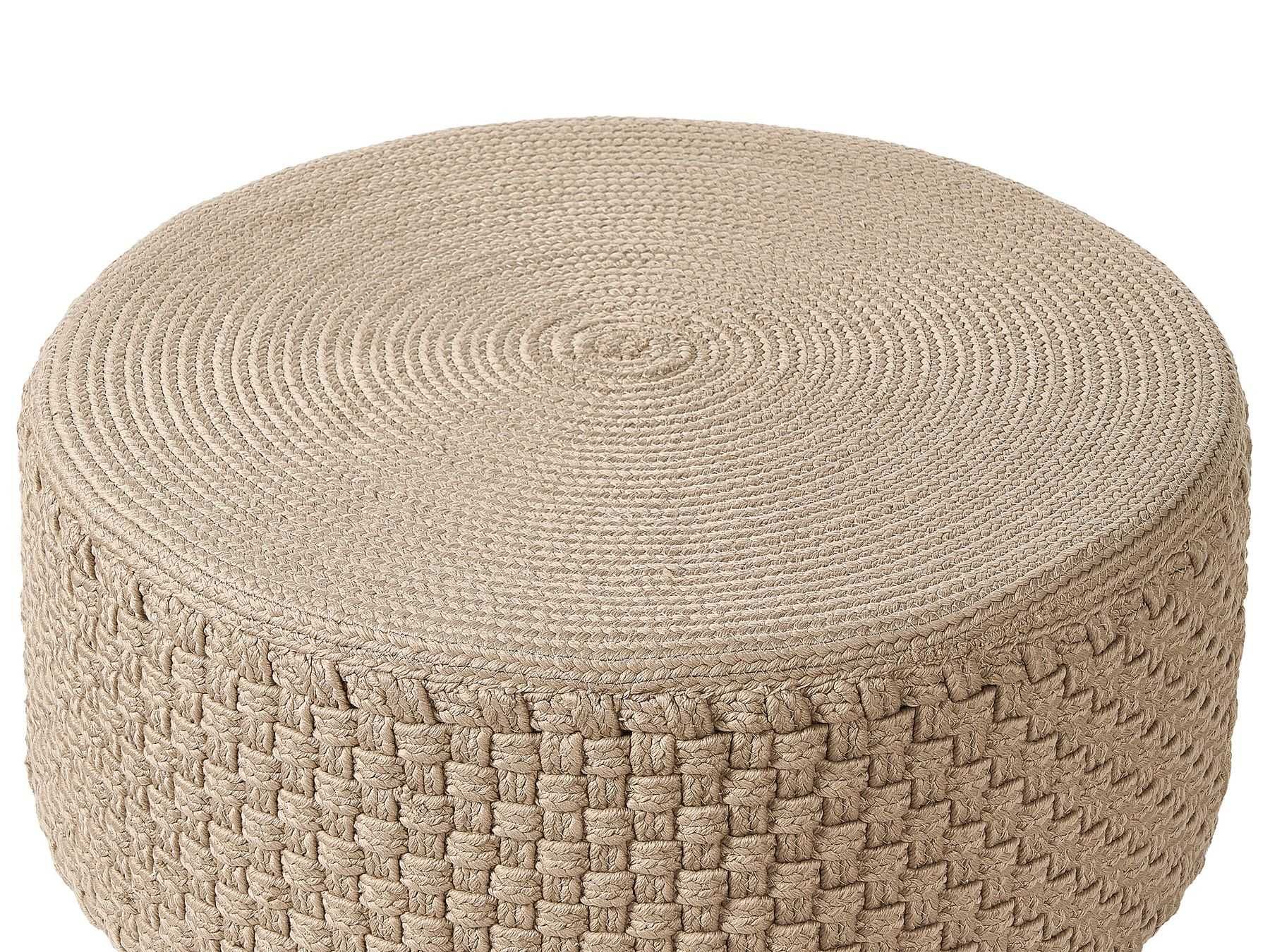 Ręcznie pleciony puf  70 cm beżowy