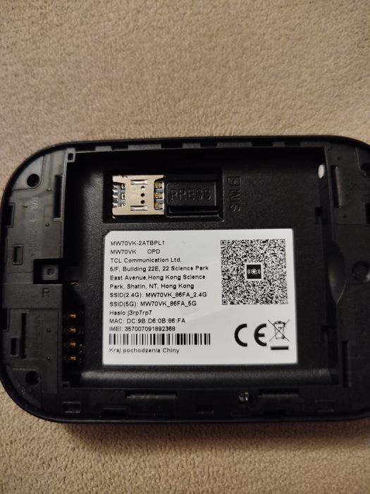 Mobilny Router wifi Alcatel 4G LTE na kartę SIM