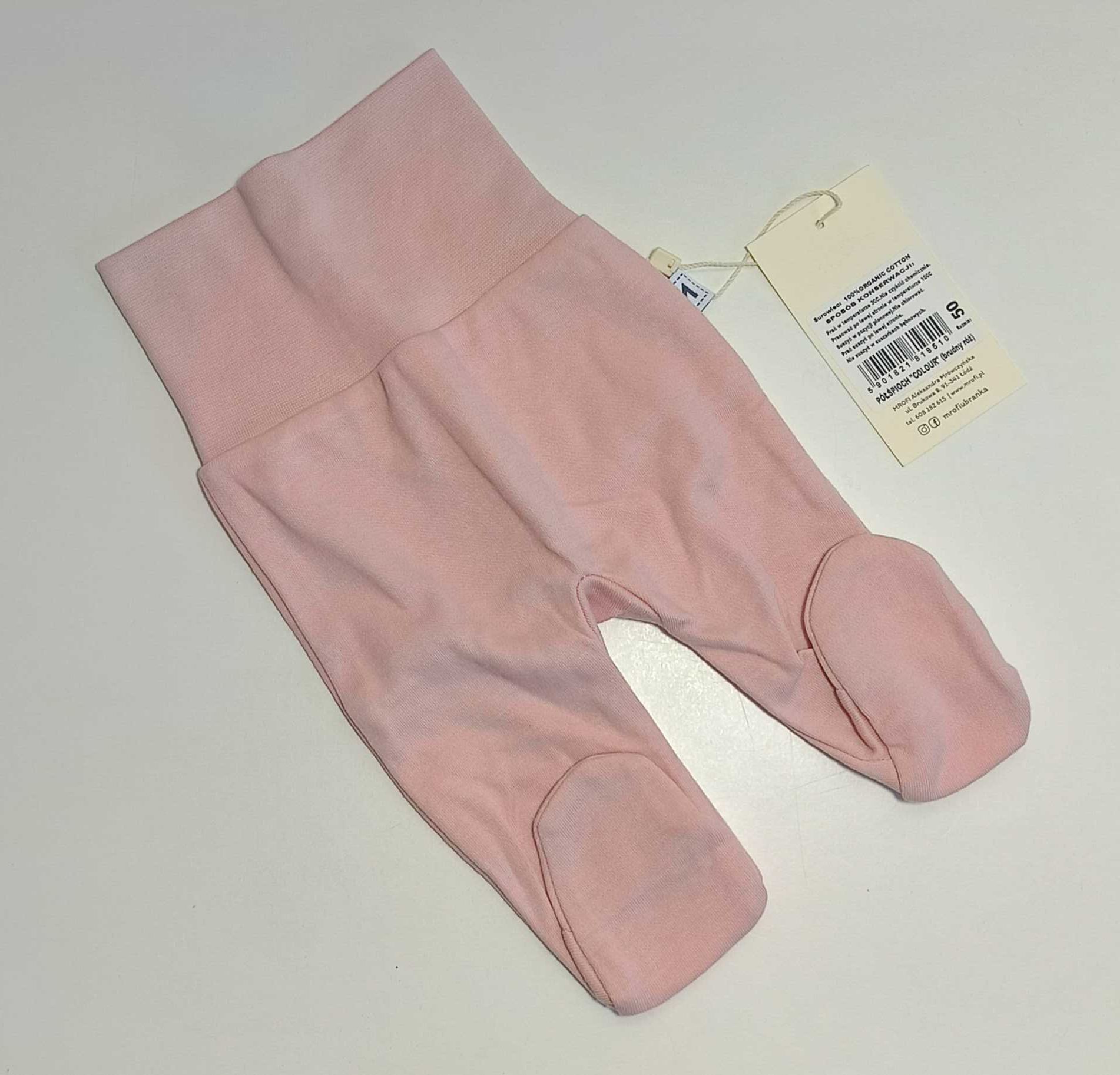 Półśpiochy niemowlęce z bawełny organicznej Mrofi -  róż roz 50cm