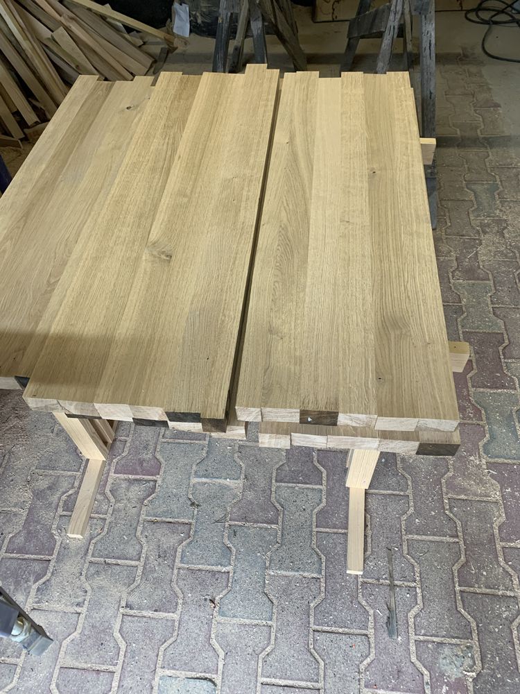Stopnie drewniane, schody na beton, na konstrukcje, klejonki lite