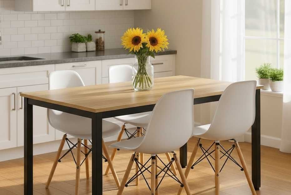 NOWY Stół z Krzesłami Drewniany do Kuchni Salonu Jadalni Stolik Loft