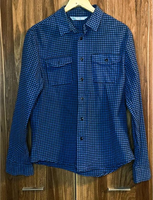 Сорочка чоловіча в клітинку на ґудзиках