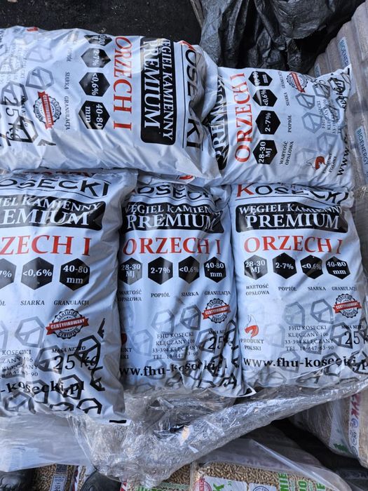 JESIENNA WYPRZEDAŻ! Sprzedam węgiel workowany (worki 25 kg) orzech I,