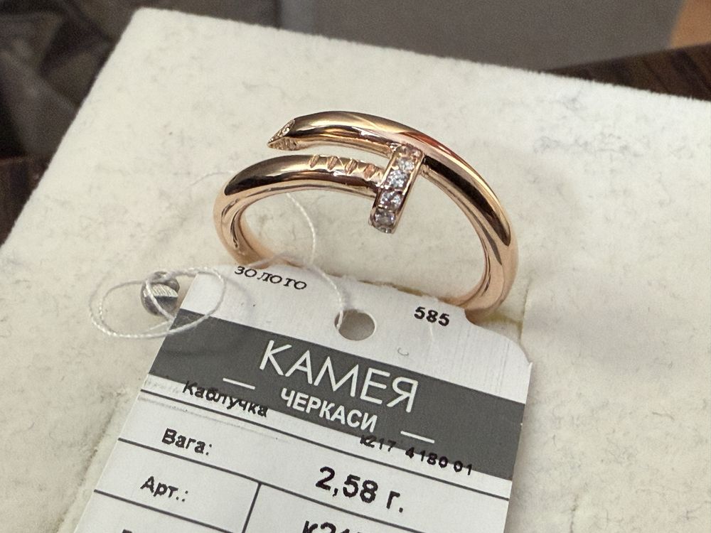 Золотое кольцо Cartier гвоздь 585 проба распродажа