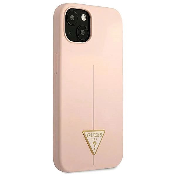 Etui Guess Silicone Triangle na iPhone 13 mini - różowe