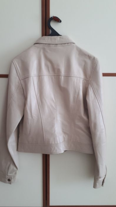 Casaco cabedal bege Bershka M