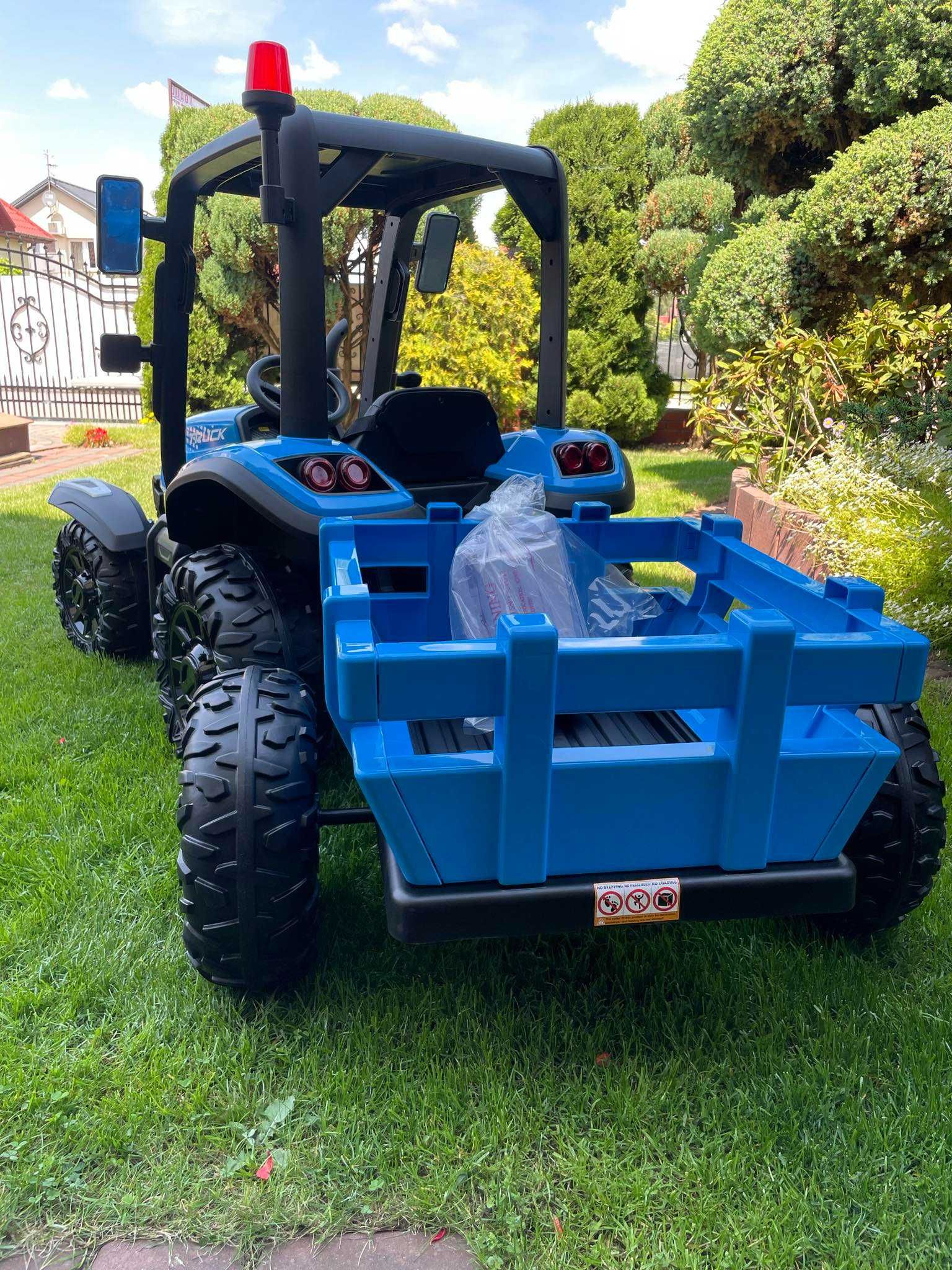 NOWY DUŻY Traktor na akumulator z kabiną i przyczepą 24v 2x200W PILOT