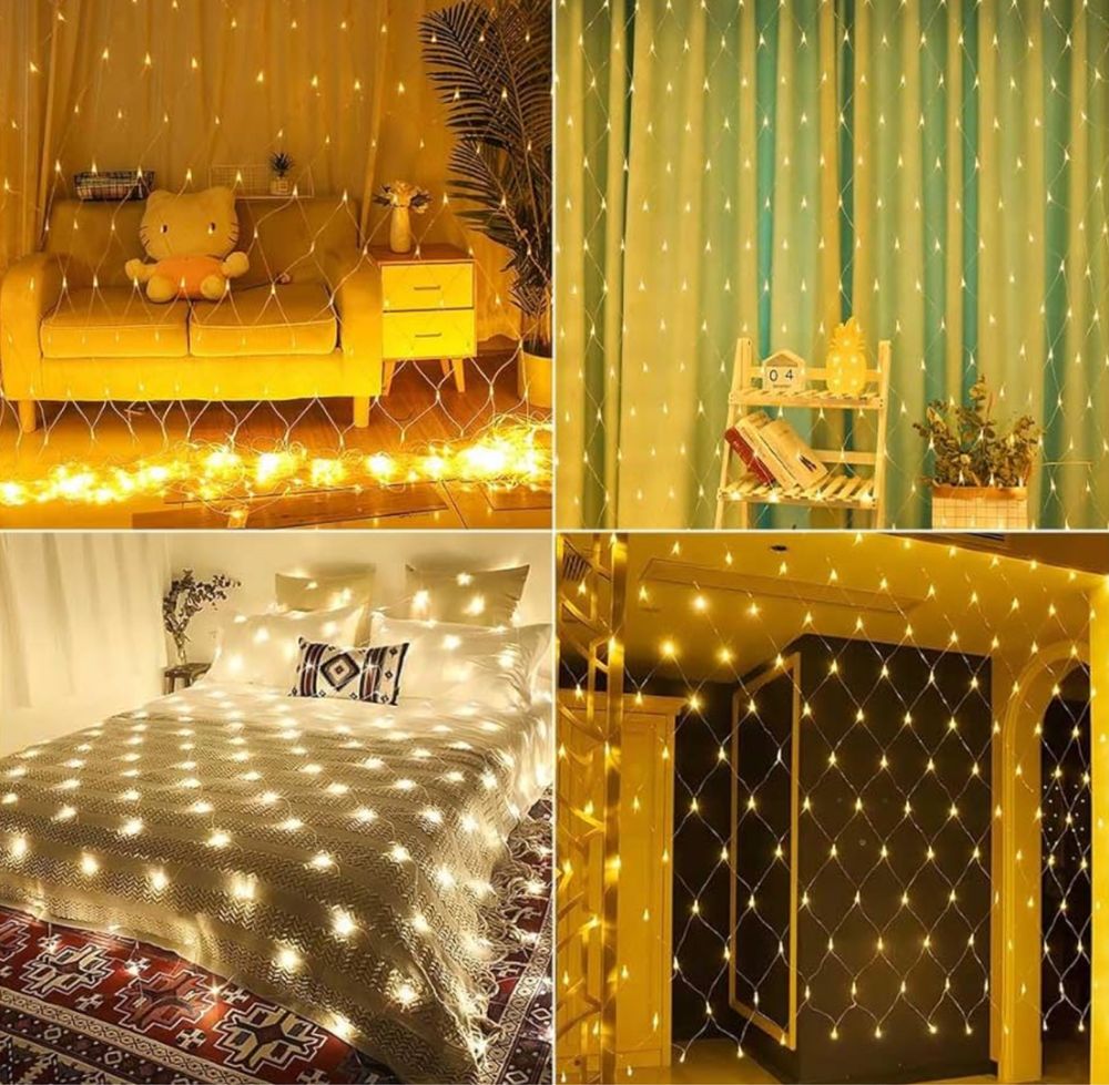 Liyade Girlanda świetlna z siatki, 3 x 2 m, 200 diod LED