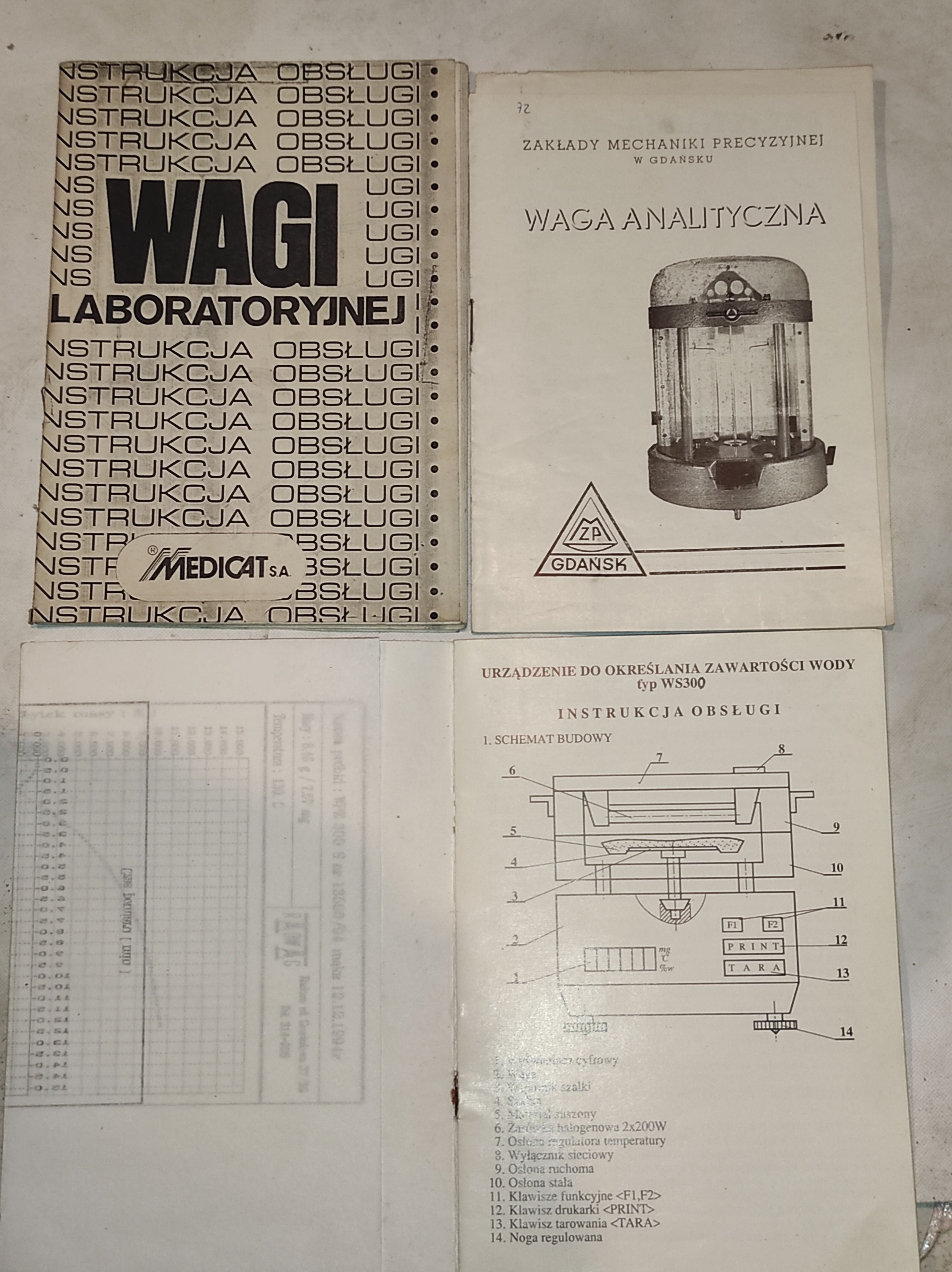 Instrukcja Obsługi WAG LABORATORYJNYCH - 3 sztuki