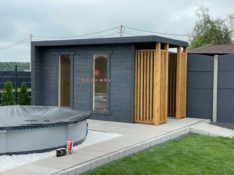 Domek narzędziowy z drewutnią / nowoczesny / domek /