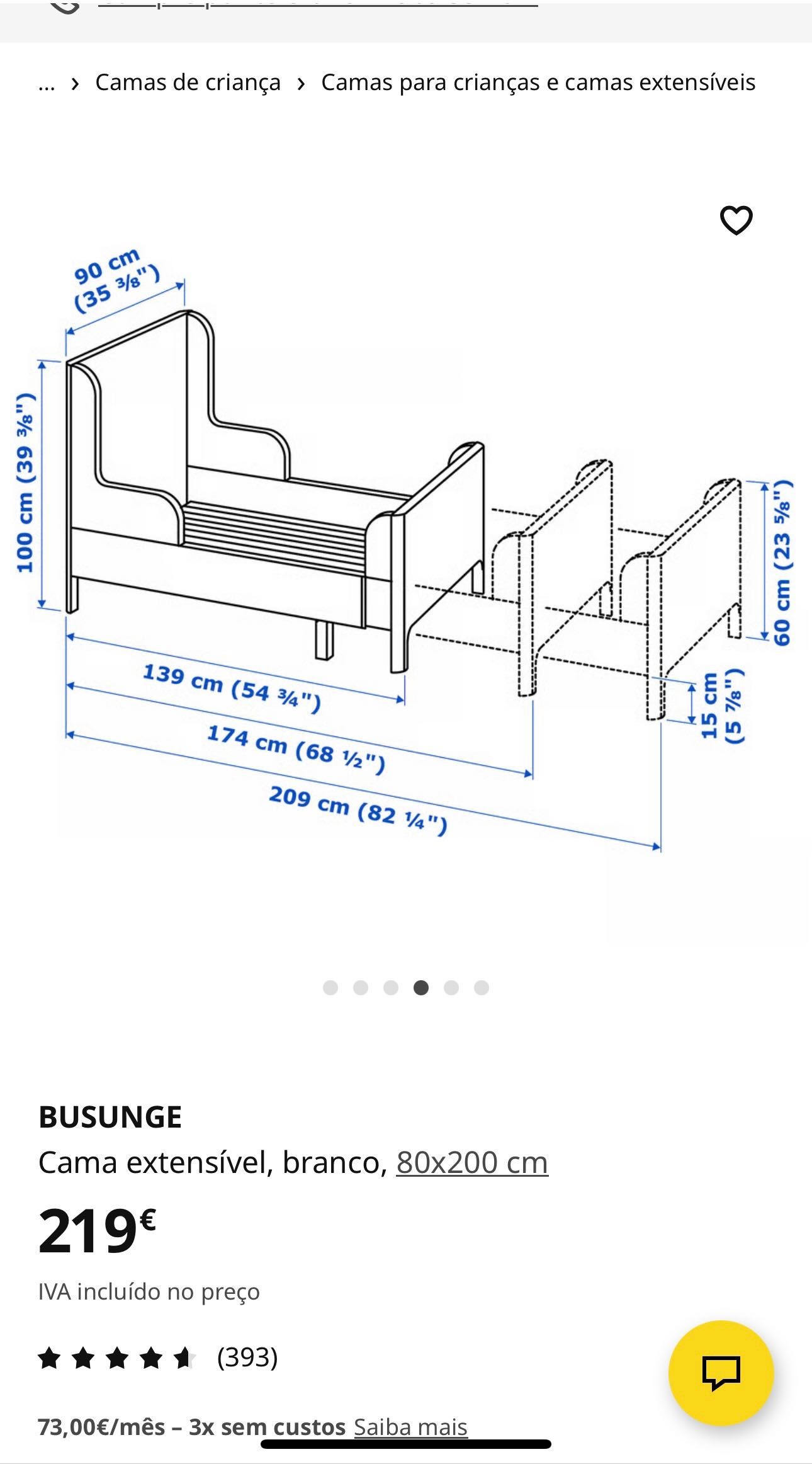 Vende-se Cama Infantil BUSUNGE da IKEA – Como Nova!