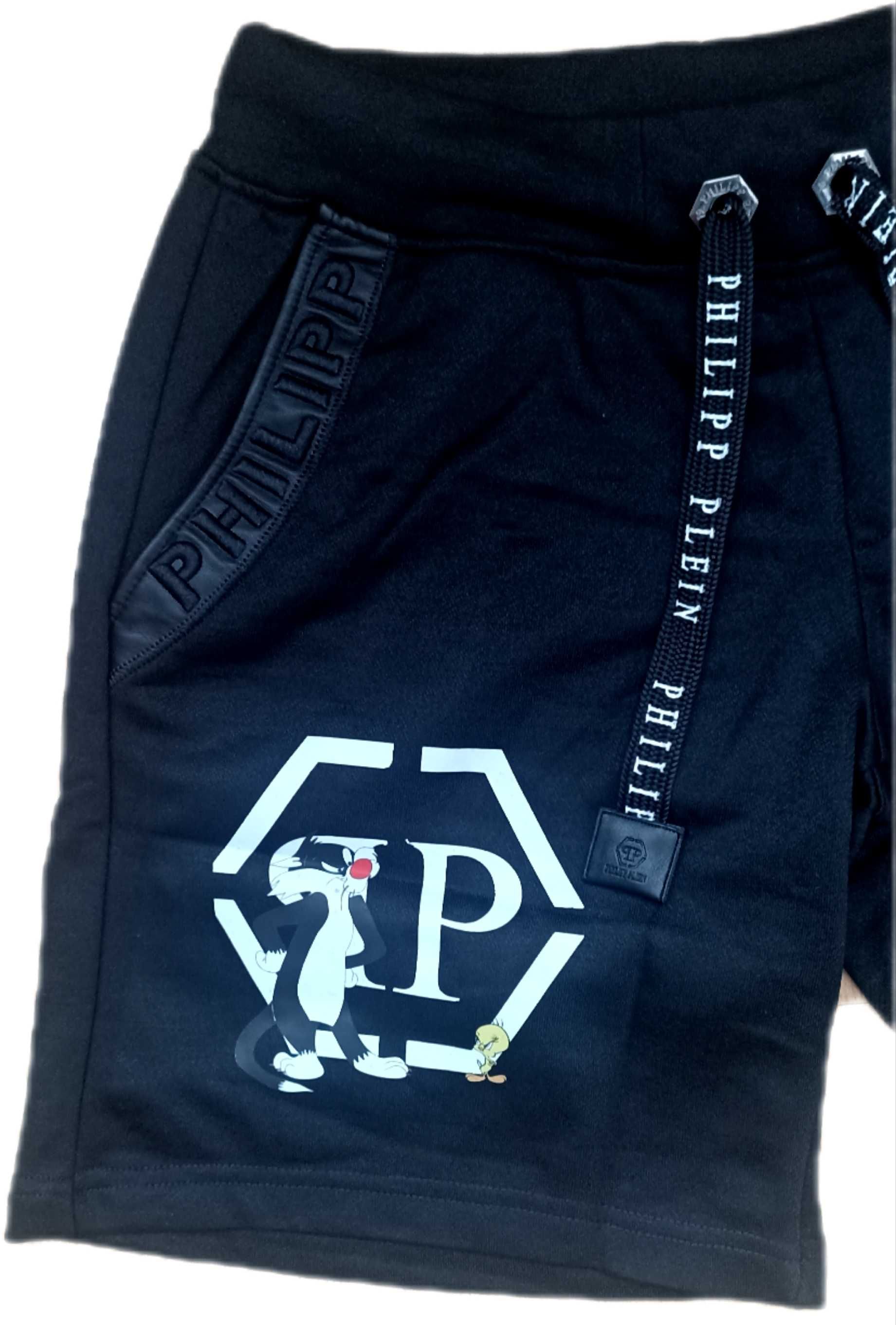 PHILIPP PLEIN Spodenki Czarne Bawełniane r.S,M,