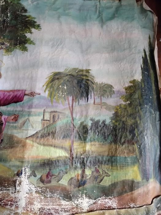 церковная картина Дева Мария с младенцем и Иисусом