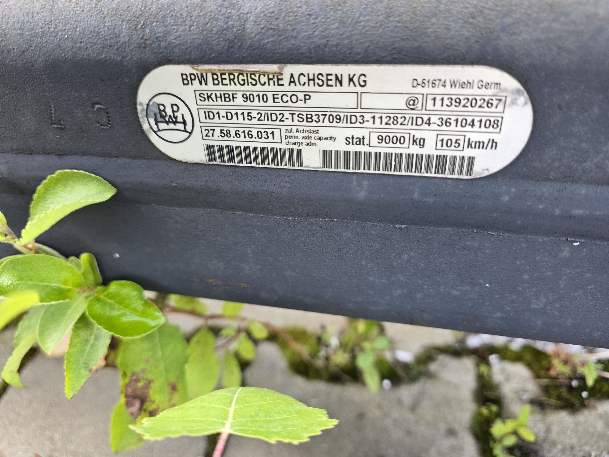 Ściana przednia, drzwi, słupki, oś bpw 6010 eco plus, dach, szyny,rama