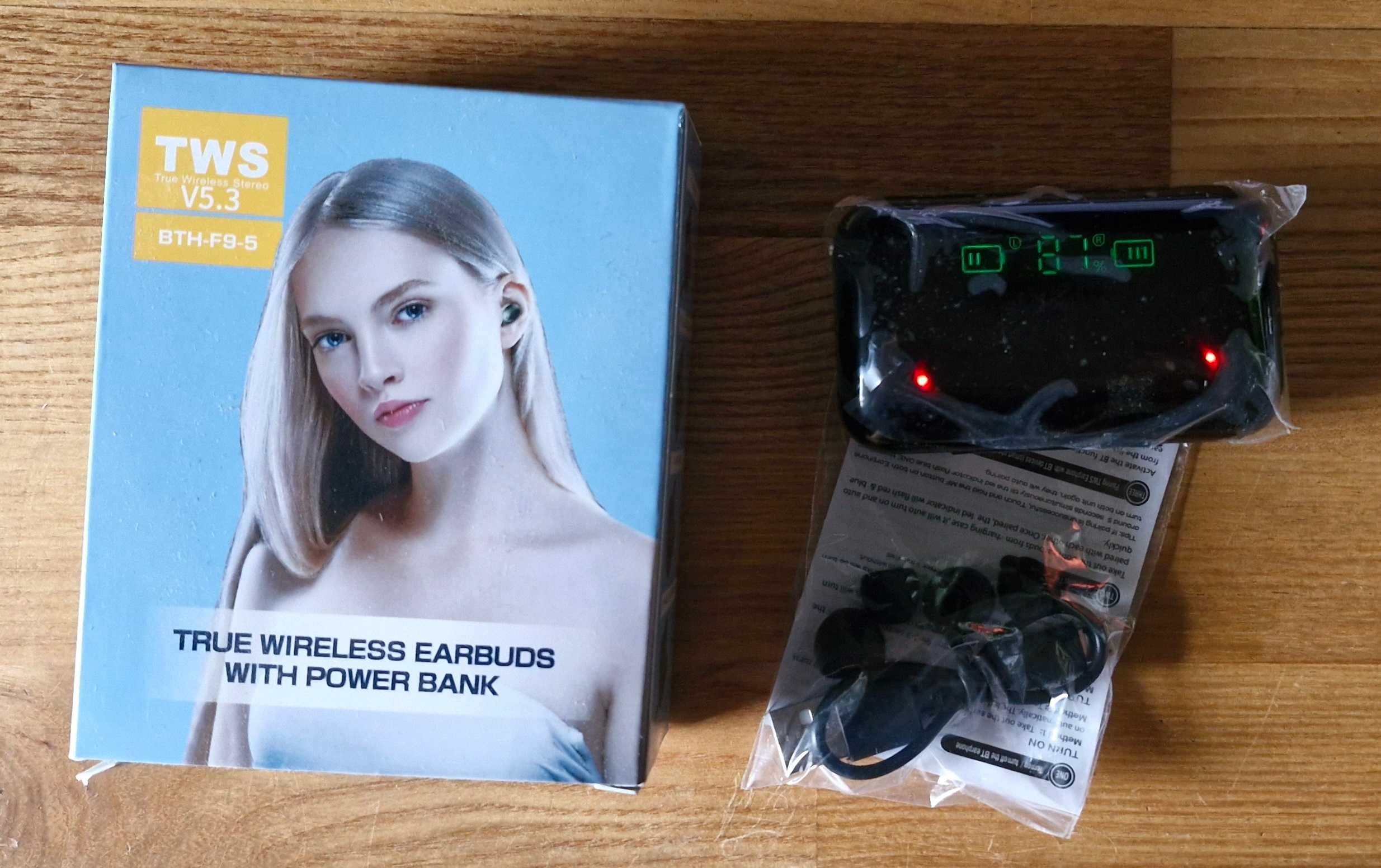 Słuchawki Bluetooth 5.3 TWS BTH-F9-5 + Pokrowiec