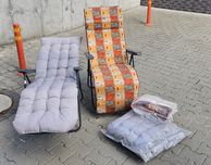 Leżak 2 sztuki metalowe z poduszkami