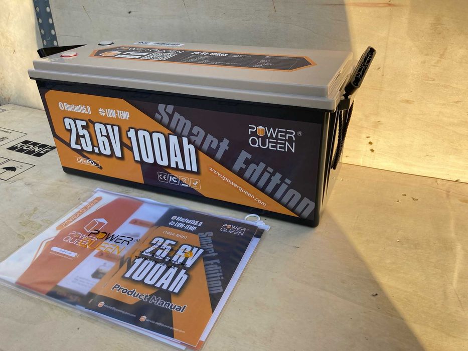 Аккумулятор АКБ Power Queen LiFePO4 24V 25,6V 100Ah 2560Втч  BMS 500A