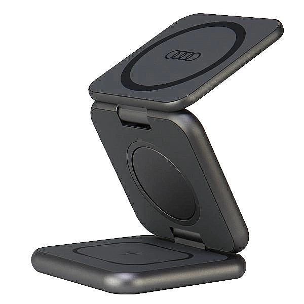 Ładowarka Audi Big Logo indukcyjna składana 3w1/0 - szara
