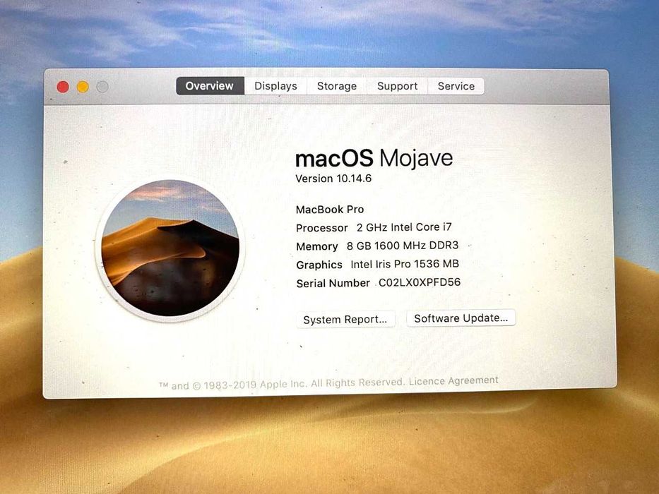 Mac Book Pro, 8GB, 2GHz, 15", 2017, used64550904126593124