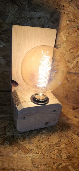 Lampa kinkiet lampka z drewna loft