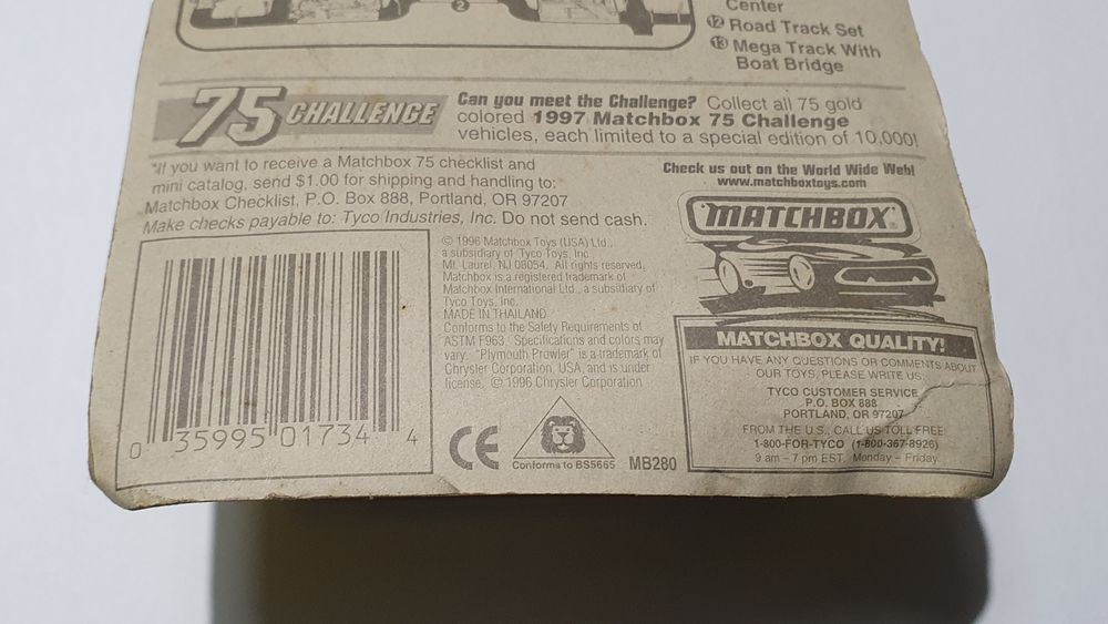 Matchbox  do ano 1997