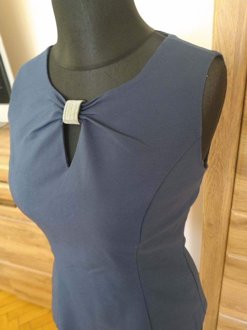 Elegancka bluzka L granatowa Orsay