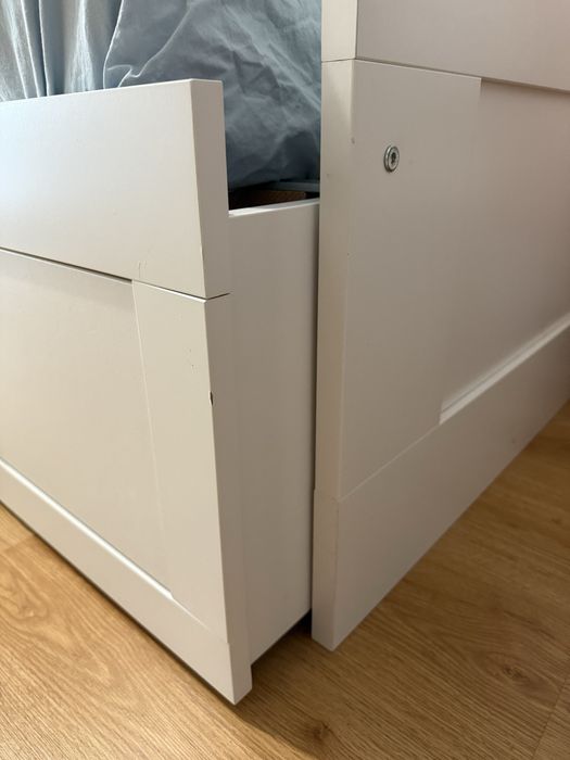 Cama indiv/dupla Agotnes cor branca 80x200cm + 2 colchões