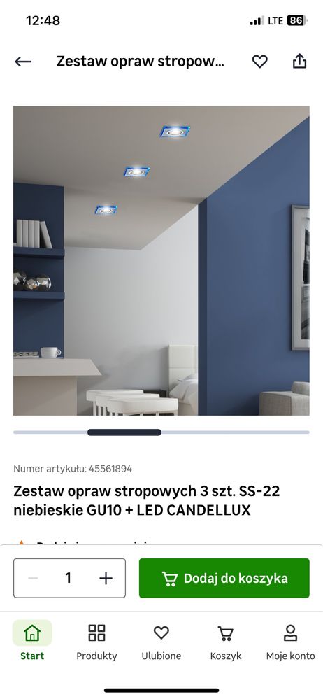 Halogeny sufitowe z led