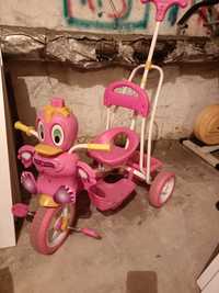 Rowerek trzykołowy różowa kaczka
