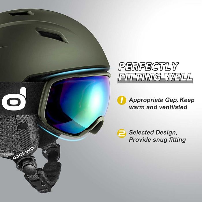 Kask narciarski, snowboardowy z goglami UV 400 Odoland rozmiar M