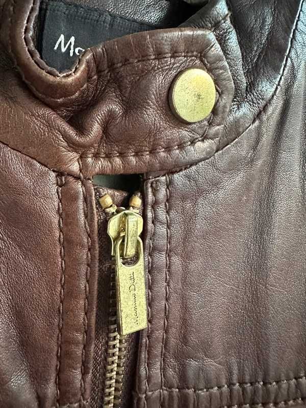 Casaco couro castanho (mulher) - Massimo Dutti
