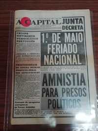 1º de Maio - Feriado nacional-Jornal A Capital de 29 de Abril de 1974