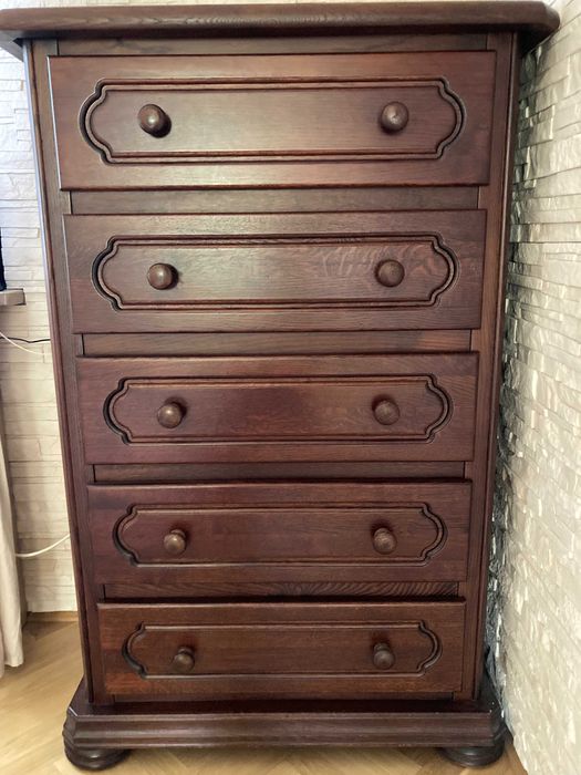 Meble Dębowe Zakor - Witryna narożna, Kredens, Komoda, Stół + Krzesła