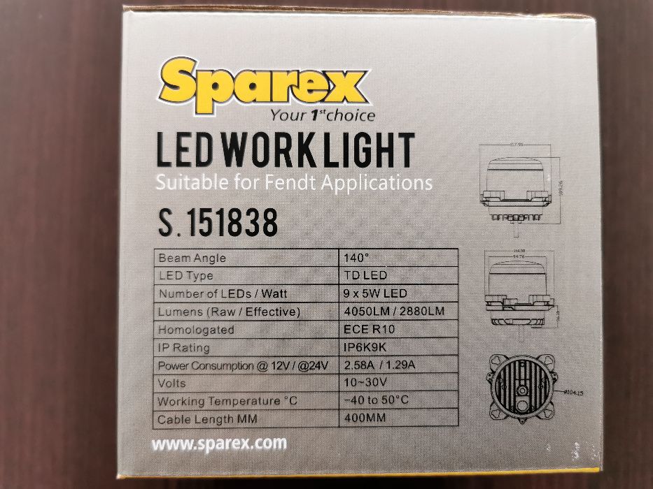 Lampa robocza LED 4050 lumenów FENDT 310 516 VARIO 718 724 SCR 828 939