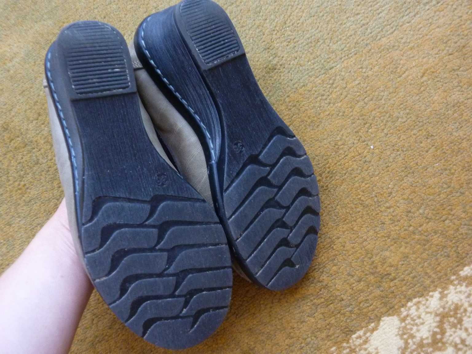 Okazja! Damskie półbuty na koturnie mokasyny r.36