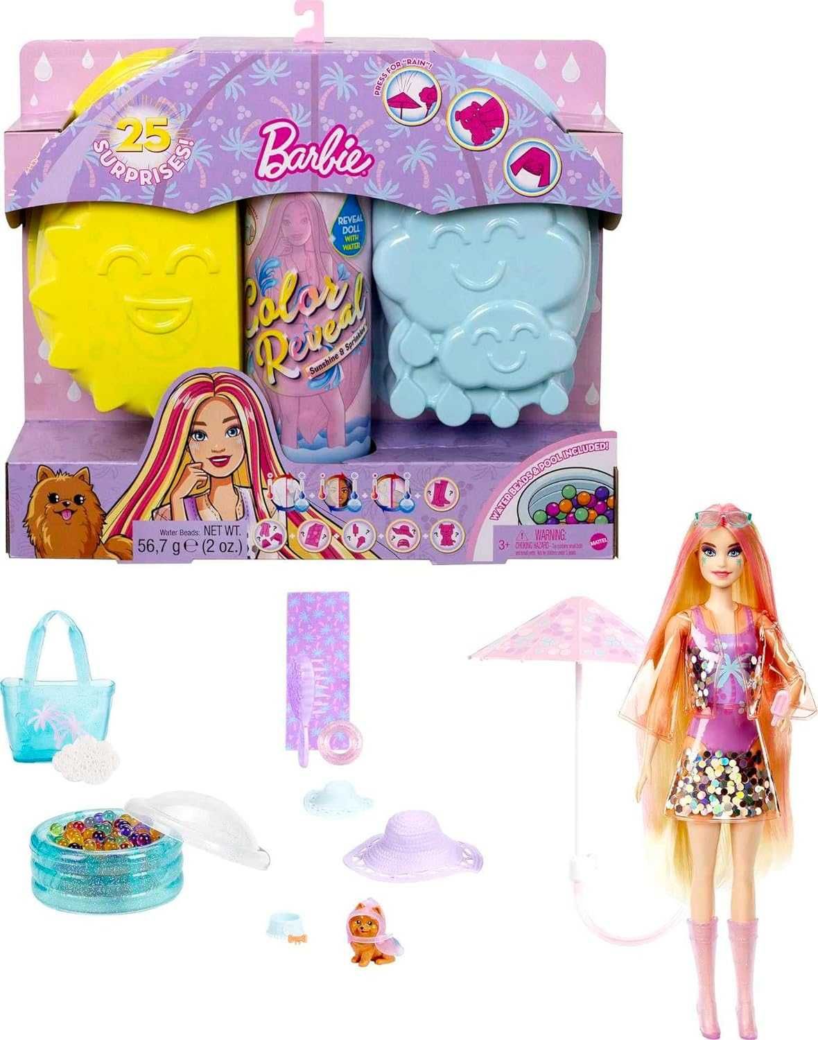 Лялька Барбі з 25 сюрпризами Barbie Color Reveal Palm Trees Series
