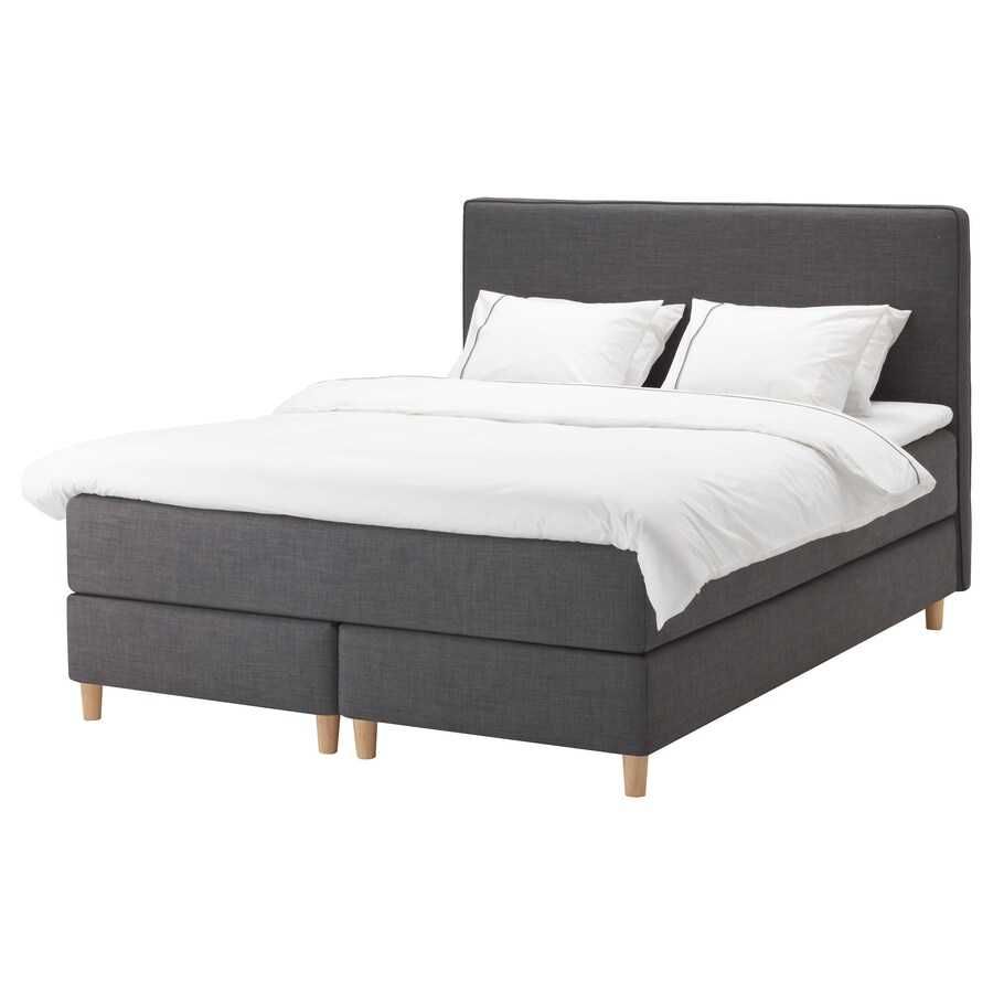 Cama continental Dunvik c/ colchão HYLLESTAD (Ikea), 160x200 cm