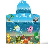 Ręcznik Kąpielowy z Kapturkiem na Basen Plażę Poncho Dziecięce 120x60