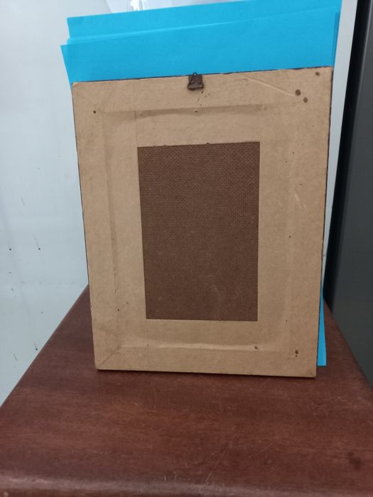 Conjunto de 2 quadros com molduras em madeira