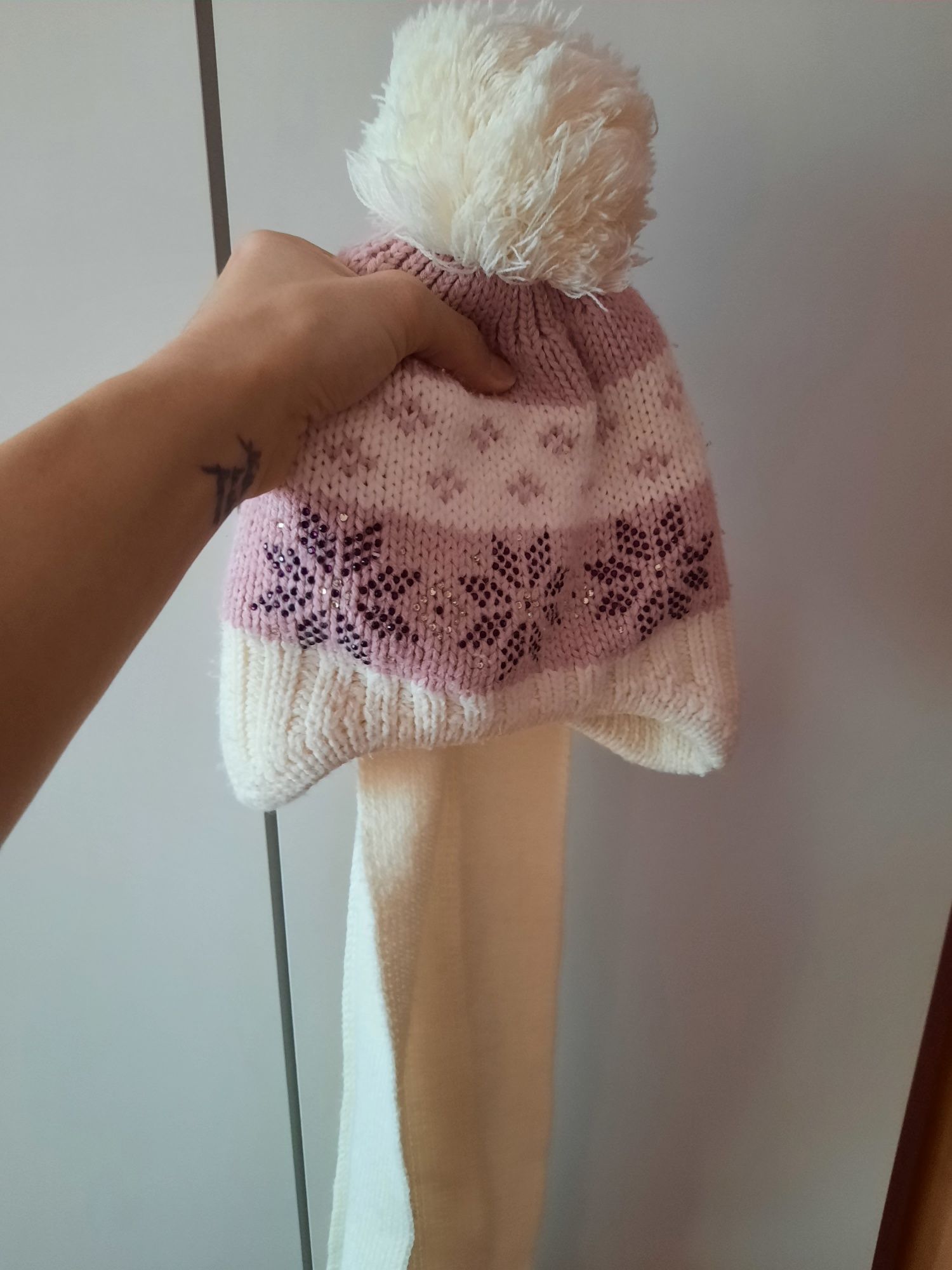 Kompet zimowy czapka uszatka szalik