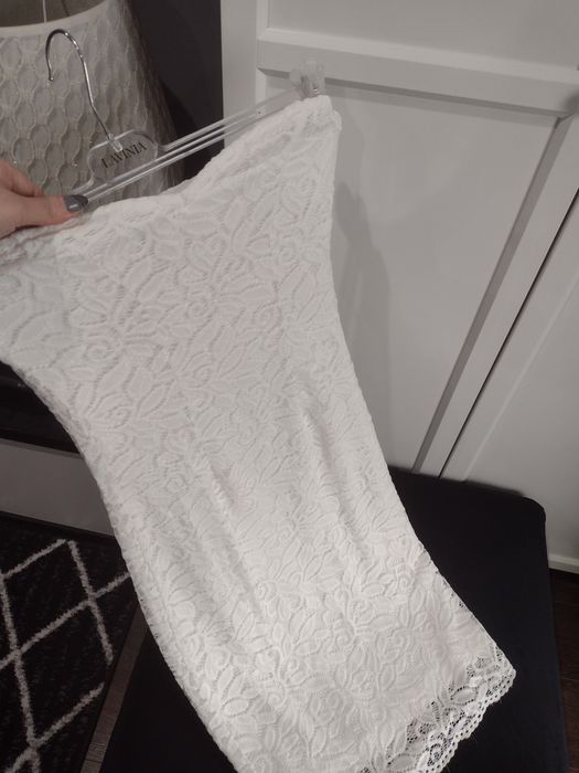 Wyprzedaż sukienka 32 34 śmietankowa koronka cywilny poprawiny panieńs