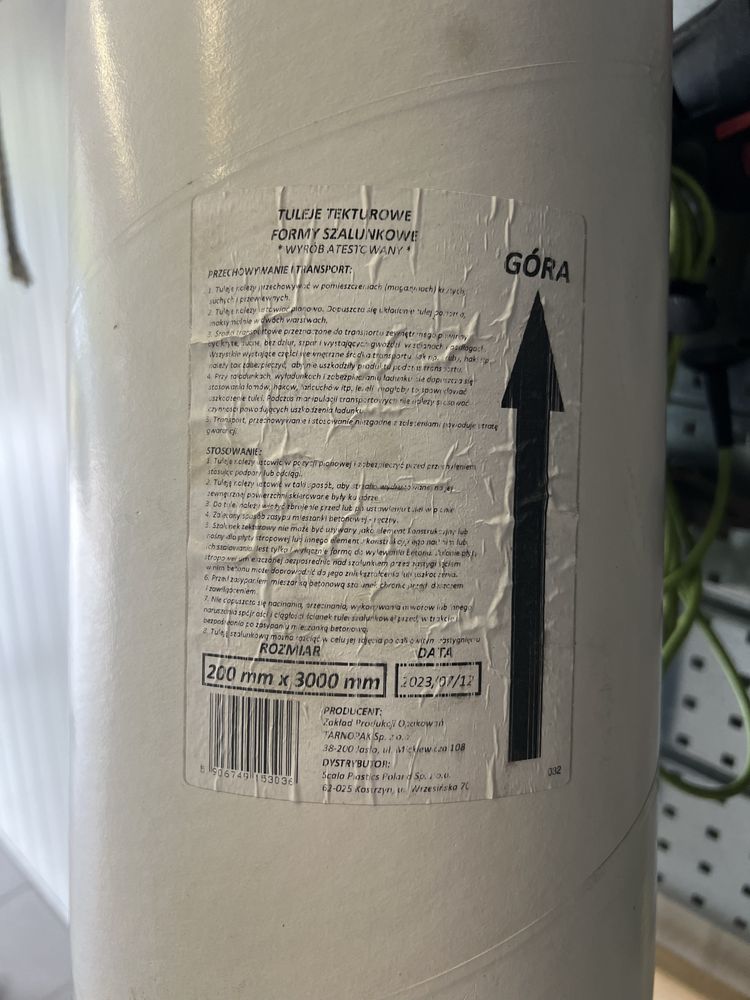 Tuleja szalunkowa kartonowa szalunek 200mm