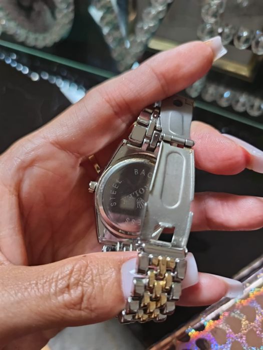 Zegarek klasyczny damski srebrno złoty premium