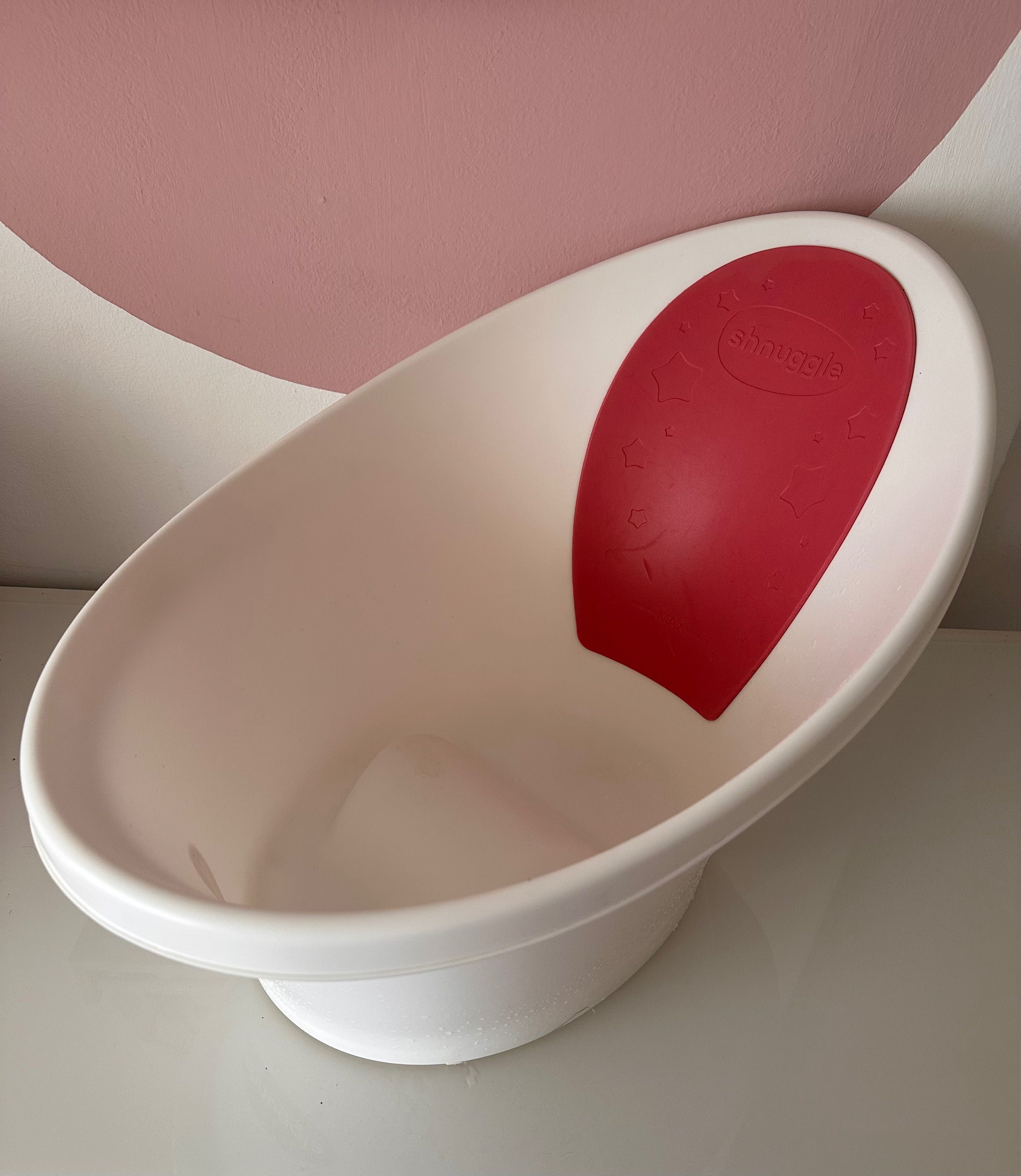 Shnuggle – Conjunto Banheira Ergonómica – Rosa Estrelas+Suporte